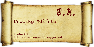 Broczky Márta névjegykártya